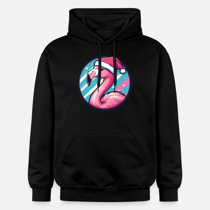 Flamingo Noël Noël - Sweat à capuche Softstyle® Gildan Unisexe - noir