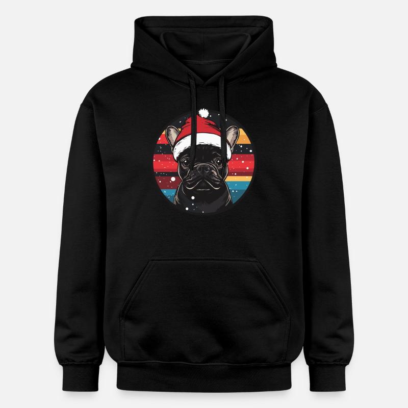 Buldog Français Chien Noël - Sweat à capuche Softstyle® Gildan Unisexe - noir