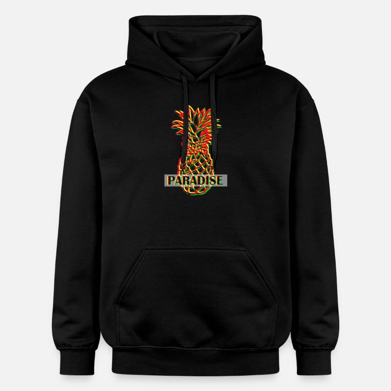 Ananas regard 3D - Sweat à capuche Softstyle® Gildan Unisexe - noir