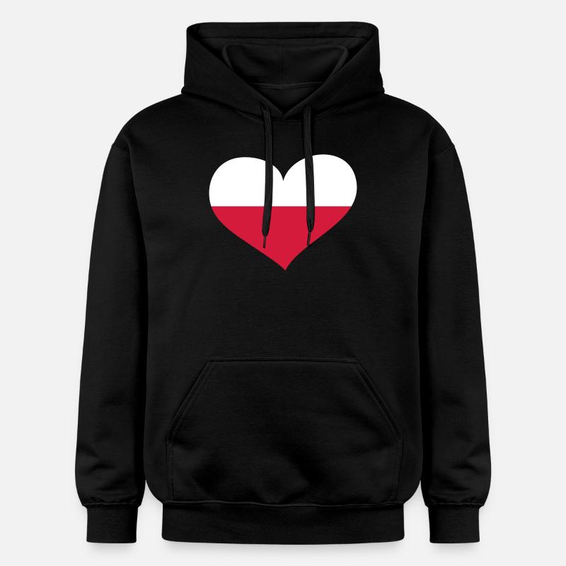 Polen Herz; Heart Poland - Sweat à capuche Softstyle® Gildan Unisexe - noir