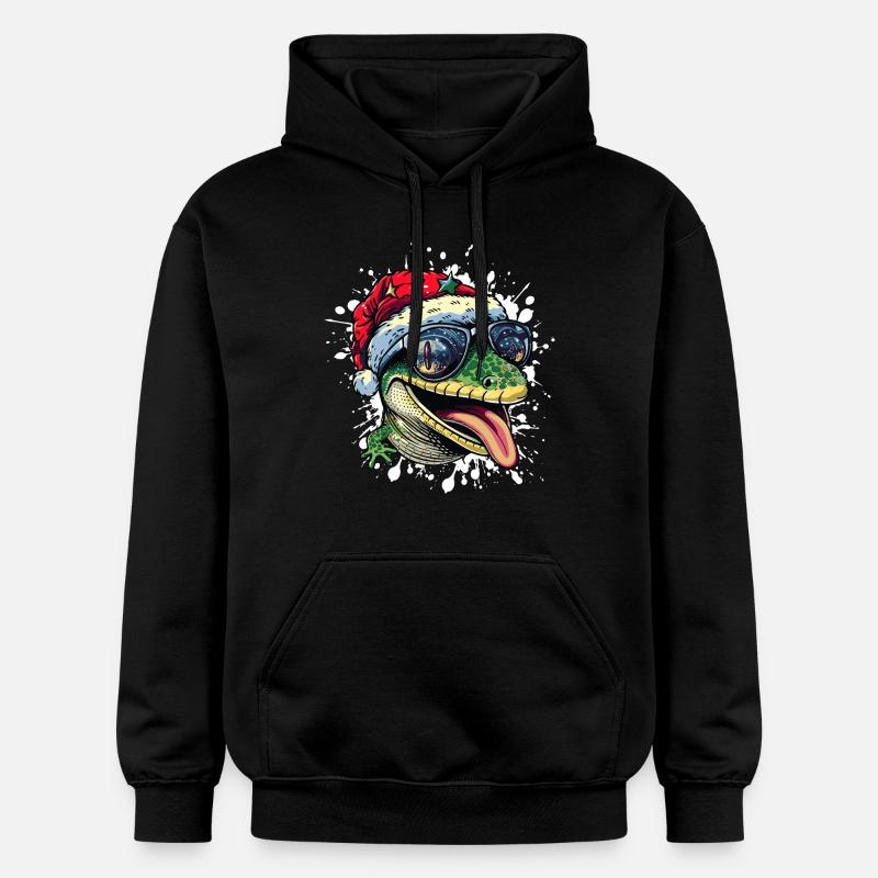 Lézard Noël Drôle - Sweat à capuche Softstyle® Gildan Unisexe - noir