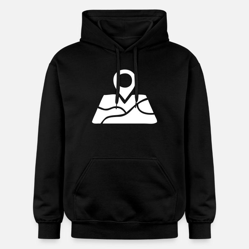 Localisation sur une carte - Sweat à capuche Softstyle® Gildan Unisexe - noir