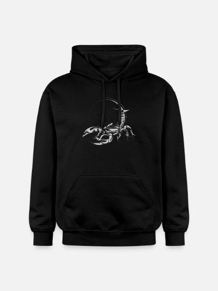 Scorpio illustration drawing SKizze symbol icon - Gildan Unisex Softstyle® Midweight Hoodie - black