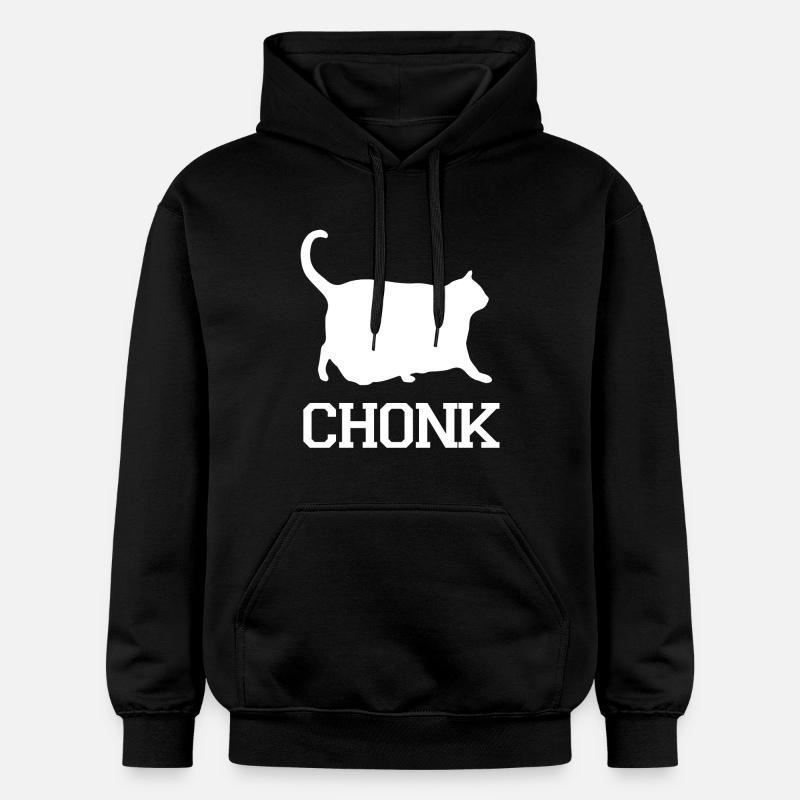 Chat chonk - Sweat à capuche Softstyle® Gildan Unisexe - noir