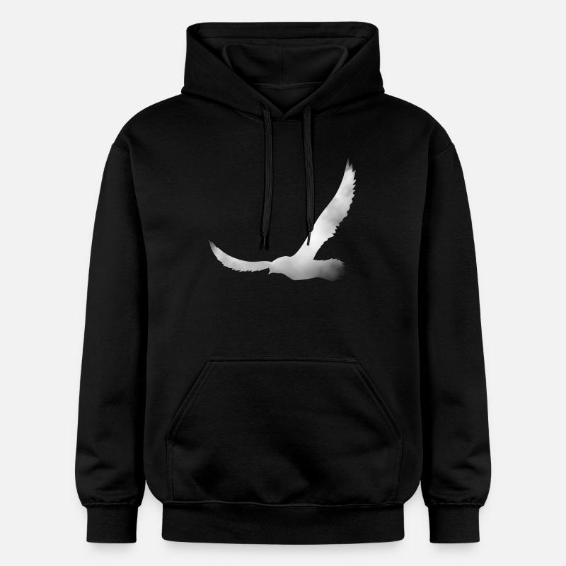Silhouette d’oiseau vue d’un nuage - Sweat à capuche Softstyle® Gildan Unisexe - noir