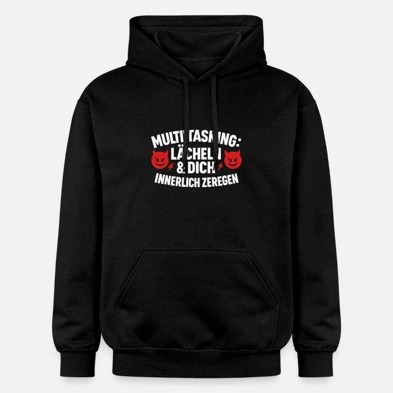 Multitasking Internally disassembling smiles - Gildan Unisex Softstyle® Midweight Hoodie - black