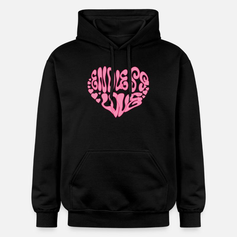 Amour sans fin – Heart - Sweat à capuche Softstyle® Gildan Unisexe - noir