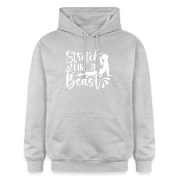 Pilates Enthusiasts Stretch Like A Beast Pilates - Gildan Unisex Softstyle® Midweight Hoodie - light heather grey - Front - Liana (172cm) & Jaron (178cm)