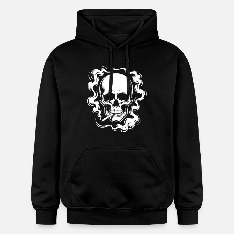 Conception du crâne fumant - Sweat à capuche Softstyle® Gildan Unisexe - noir