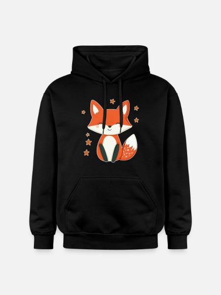 Fox and Stars - Gildan Unisex Softstyle® Midweight Hoodie - black