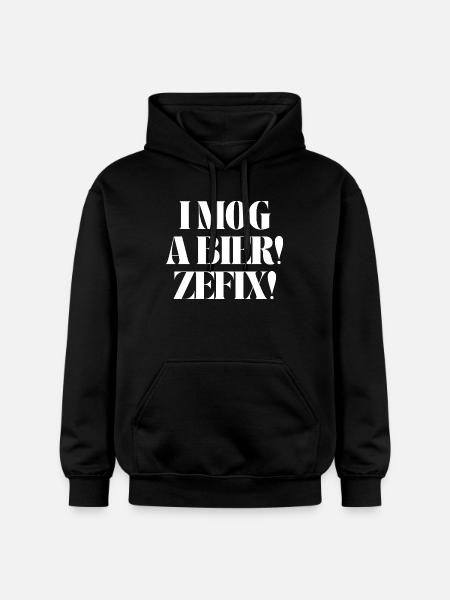 I mog a Bier! Zefix! - Gildan Unisex Softstyle® Midweight Hoodie - Schwarz