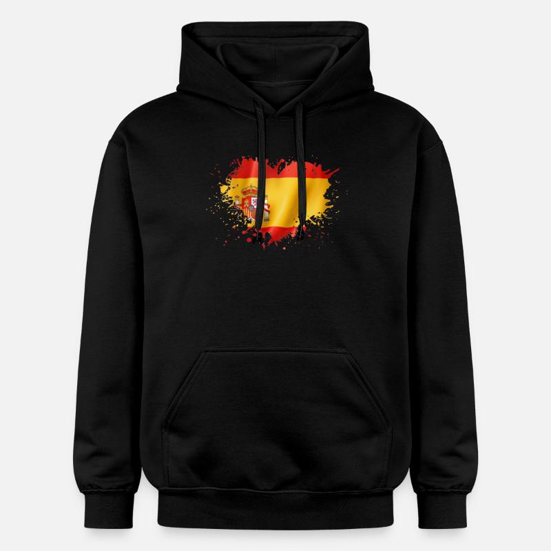 coeur espagne drapeau - Sweat à capuche Softstyle® Gildan Unisexe - noir