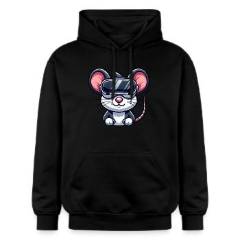 Maus Ratte VR Gamer Gaming Science Fiction - Gildan Unisex Softstyle® Midweight Hoodie - Schwarz - Vorne - Marisol (170cm) & Nik (191cm)