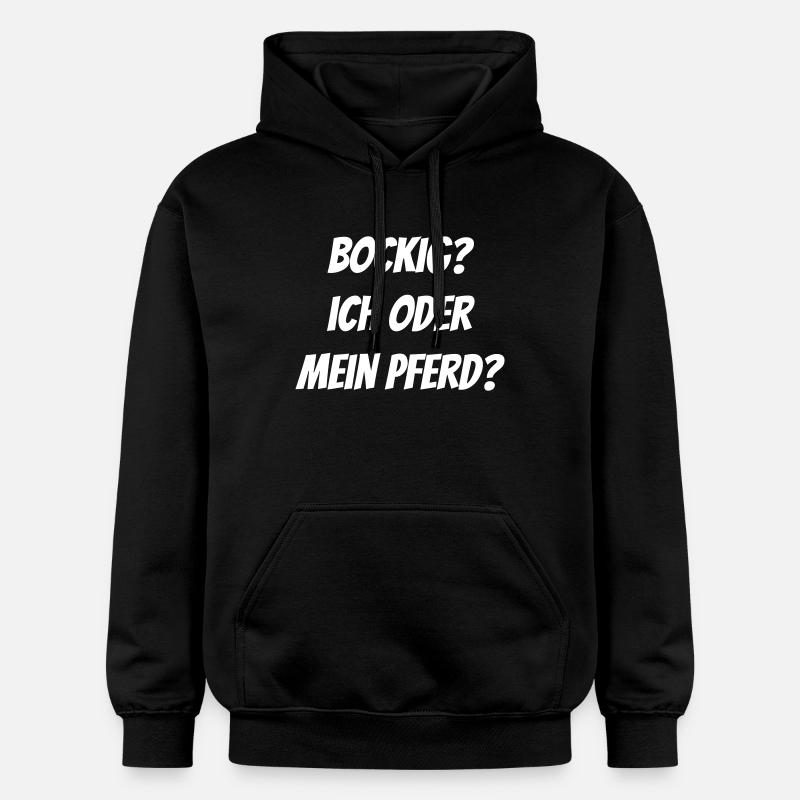 Obstiné? Moi ou mon cheval ? - Sweat à capuche Softstyle® Gildan Unisexe - noir