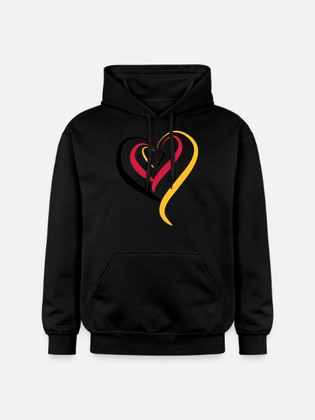 Deutschland Herz - Gildan Unisex Softstyle® Midweight Hoodie - Schwarz