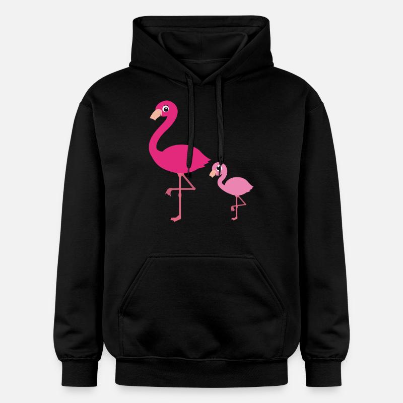 Flamingo mère avec enfant - Sweat à capuche Softstyle® Gildan Unisexe - noir