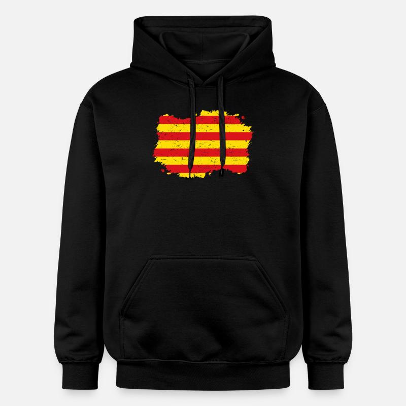 Roots pays drapeau Estelada katalani - Sweat à capuche Softstyle® Gildan Unisexe - noir