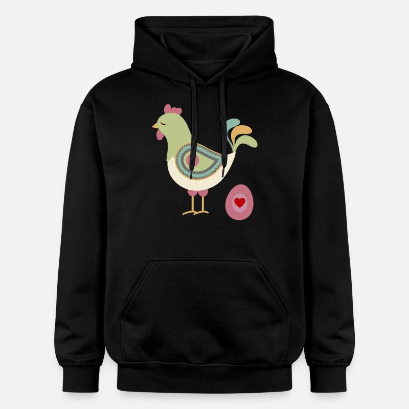Poulet aux œufs de Pâques - Sweat à capuche Softstyle® Gildan Unisexe - noir