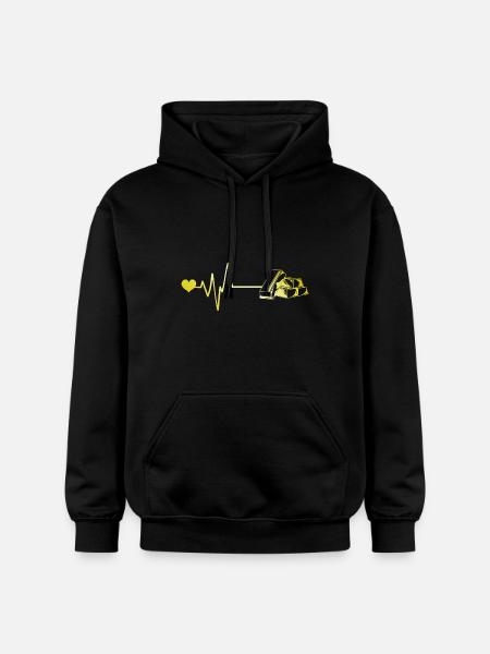 Gold Pulse Heart Love - Gildan Unisex Softstyle® Midweight Hoodie - black