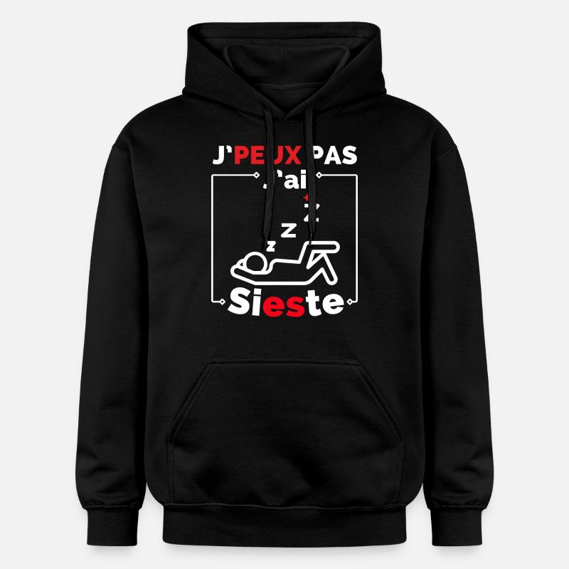 j'peux pas j'ai sieste - Sweat à capuche Softstyle® Gildan Unisexe - noir