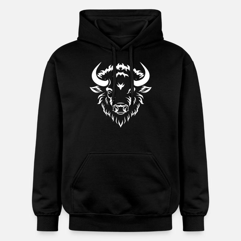Bison Büffel - Gildan Unisex Softstyle® Midweight Hoodie - Schwarz