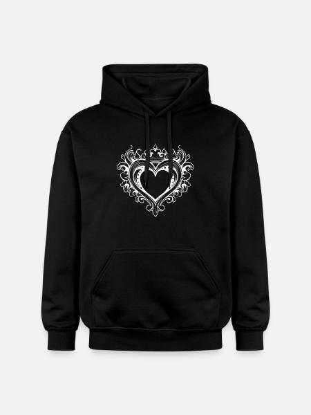 Heart Crown Love - Gildan Unisex Softstyle® Midweight Hoodie - black