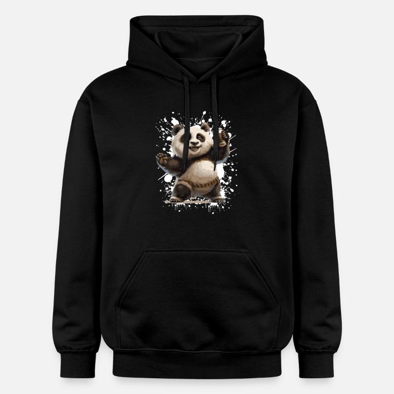Panda Bière Drôle - Sweat à capuche Softstyle® Gildan Unisexe - noir