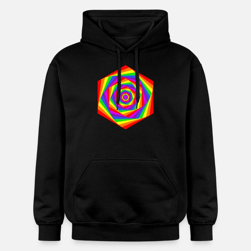 arc en ciel Hexagone - Sweat à capuche Softstyle® Gildan Unisexe - noir
