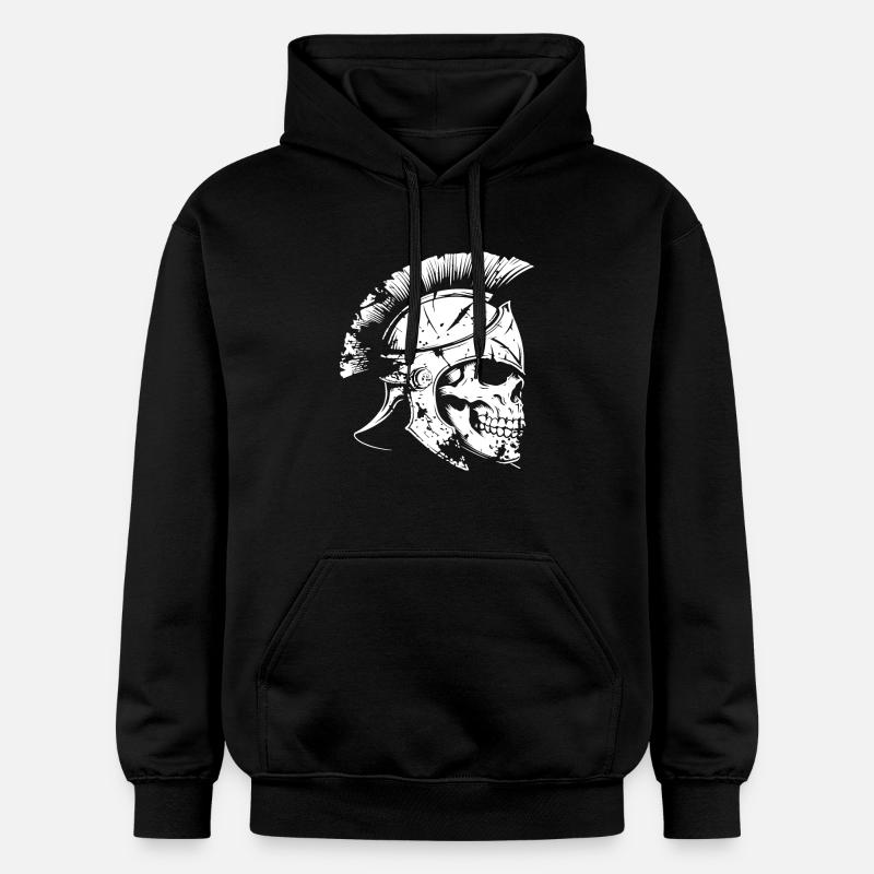 Crâne Spartiate Sparte - Sweat à capuche Softstyle® Gildan Unisexe - noir