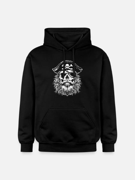 Pirate Skull - Gildan Unisex Softstyle® Midweight Hoodie - black