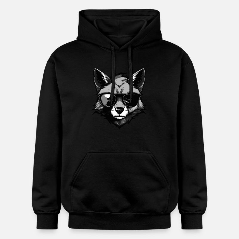 Fête cool hipster Fox - Sweat à capuche Softstyle® Gildan Unisexe - noir