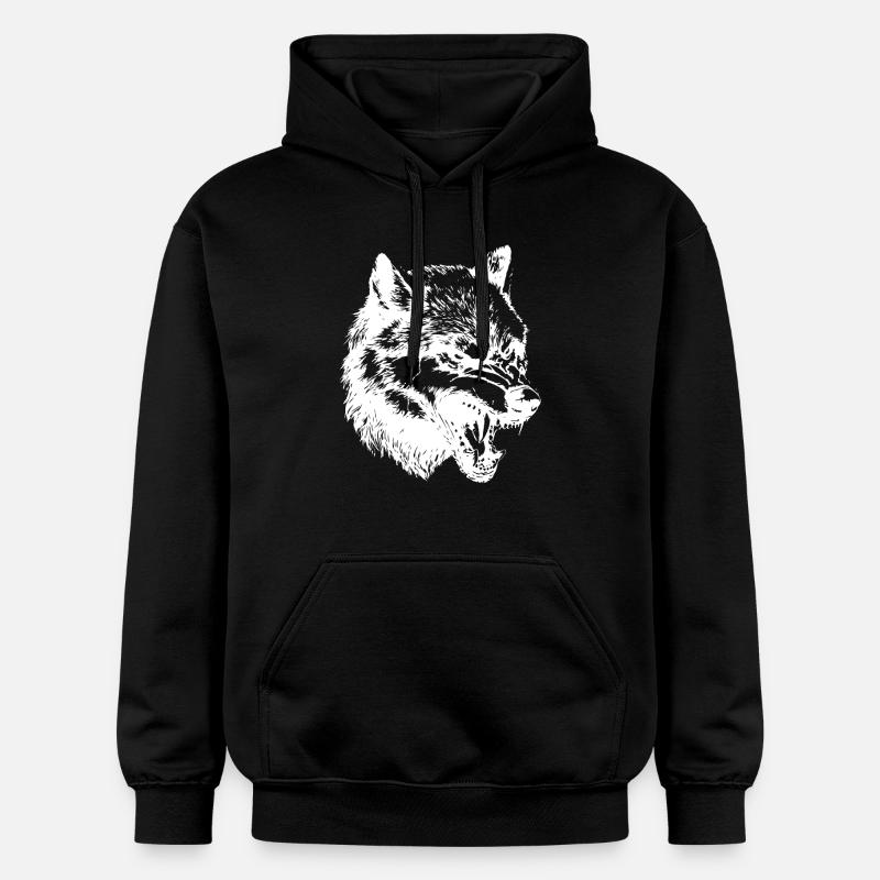 Tête de loup - Sweat à capuche Softstyle® Gildan Unisexe - noir