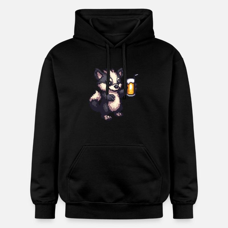 Skunk Pixel Bière - Sweat à capuche Softstyle® Gildan Unisexe - noir