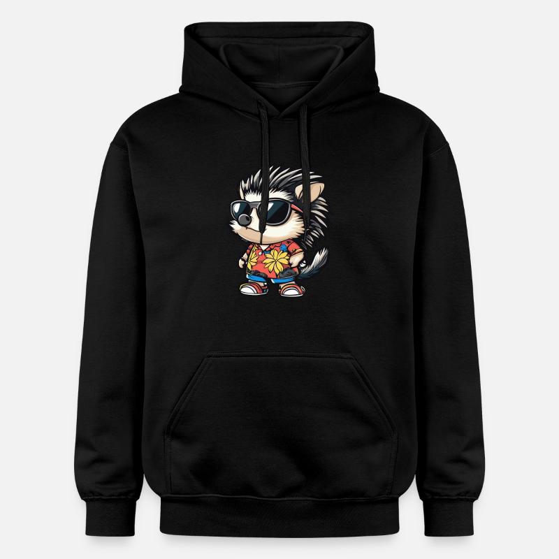 Igel Comic Lustig Sommer - Gildan Unisex Softstyle® Midweight Hoodie - Schwarz