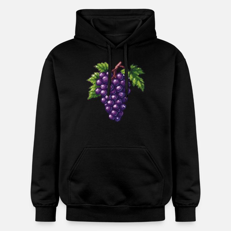 Raisin Icône Pixel - Sweat à capuche Softstyle® Gildan Unisexe - noir