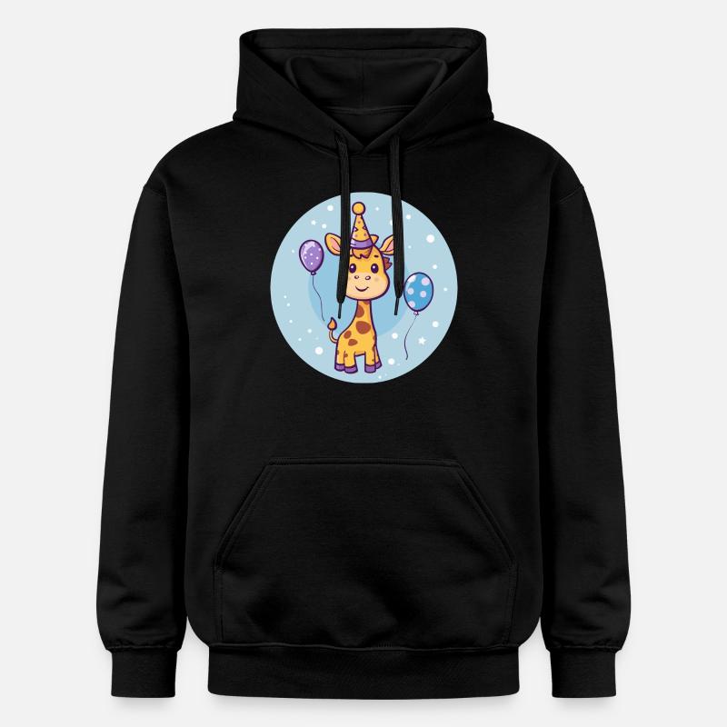 Girafe Anniversaire Bébé - Sweat à capuche Softstyle® Gildan Unisexe - noir
