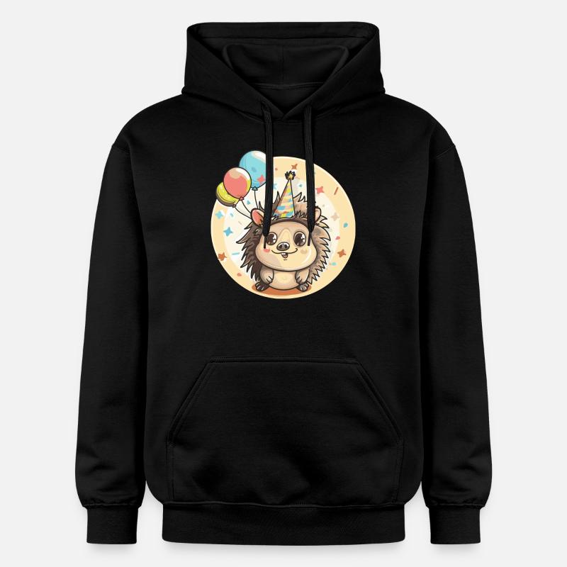 hérisson anniversaire bébé - Sweat à capuche Softstyle® Gildan Unisexe - noir