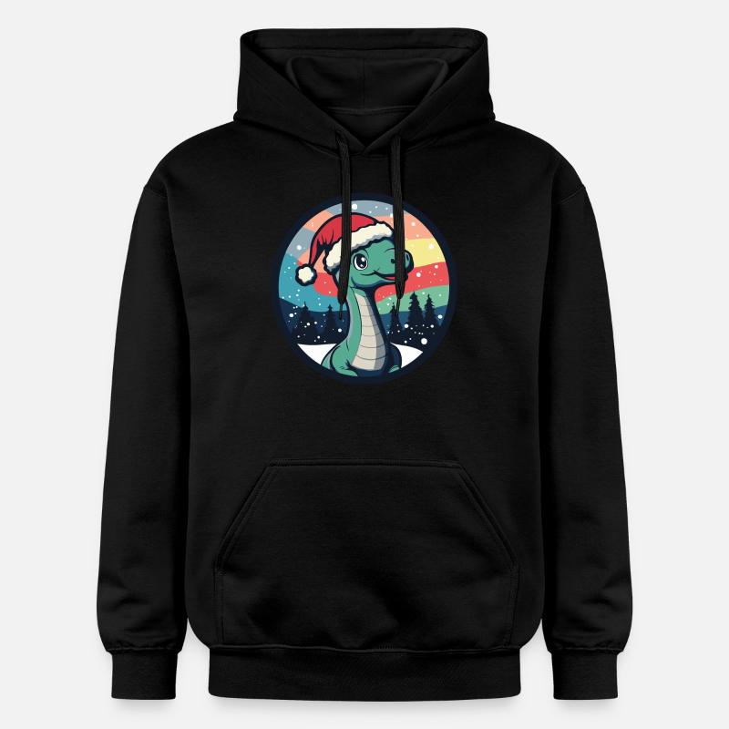 Dinosaure brontosaure Noël Noël - Sweat à capuche Softstyle® Gildan Unisexe - noir