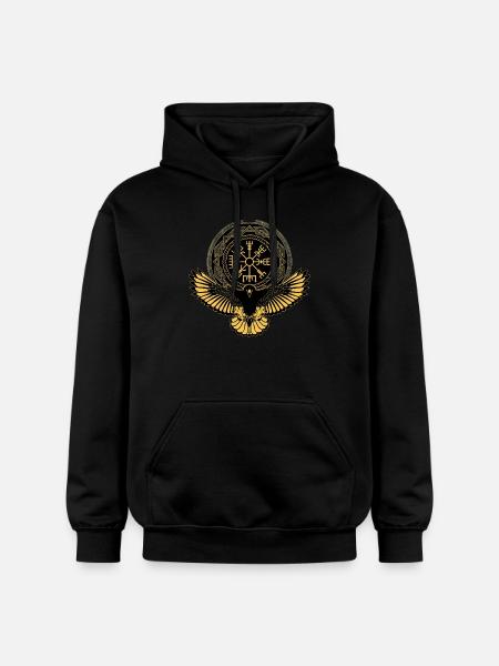 Eagle with Vegvisir symbol - Gildan Unisex Softstyle® Midweight Hoodie - black