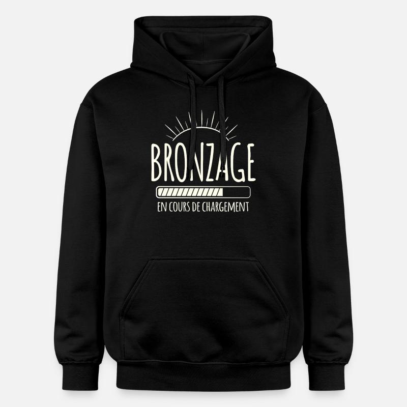 Tan Loading, Été, Vacances, Français - Sweat à capuche Softstyle® Gildan Unisexe - noir