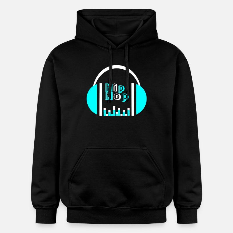 Casque néon avec conception d’égaliseur - Sweat à capuche Softstyle® Gildan Unisexe - noir