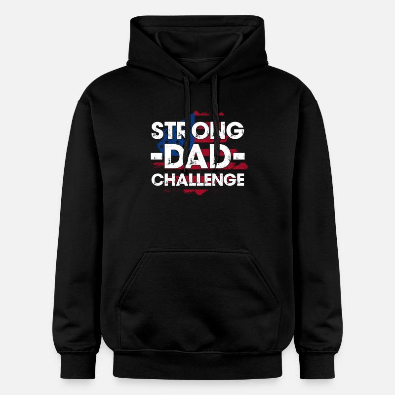 T-shirt Strong Dad Challenge - Sweat à capuche Softstyle® Gildan Unisexe - noir