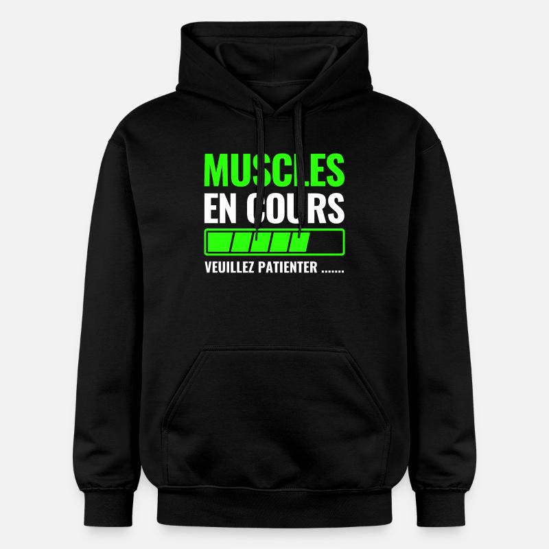 Muscles en cours veuillez patienter - Sweat à capuche Softstyle® Gildan Unisexe - noir