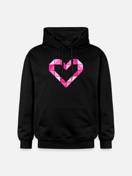 Geometric Love - Pink Edition - Gildan Unisex Softstyle® Midweight Hoodie - black