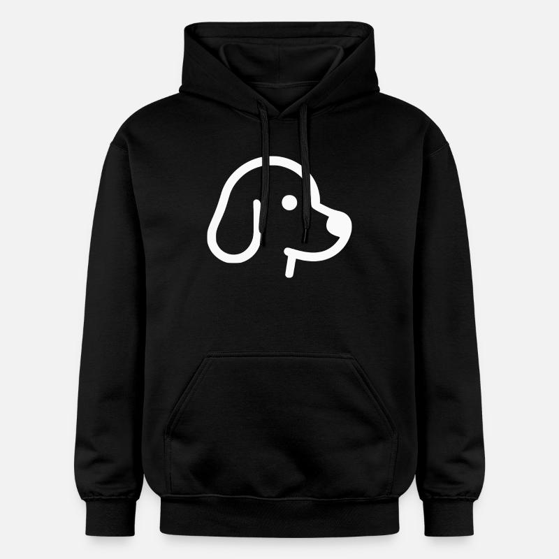 Motif chien ludique en blanc - Sweat à capuche Softstyle® Gildan Unisexe - noir