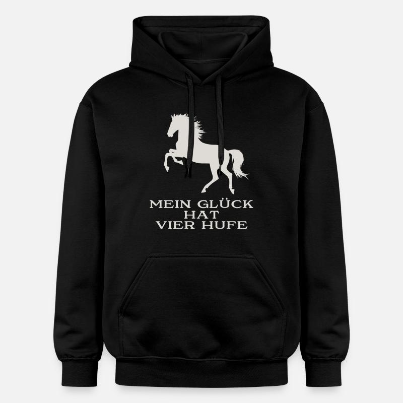 Mon bonheur a quatre sabots - Sweat à capuche Softstyle® Gildan Unisexe - noir