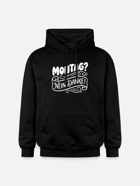 Lundi? Non merci! Lettrage manuel - Sweat à capuche Softstyle® Gildan Unisexe - noir
