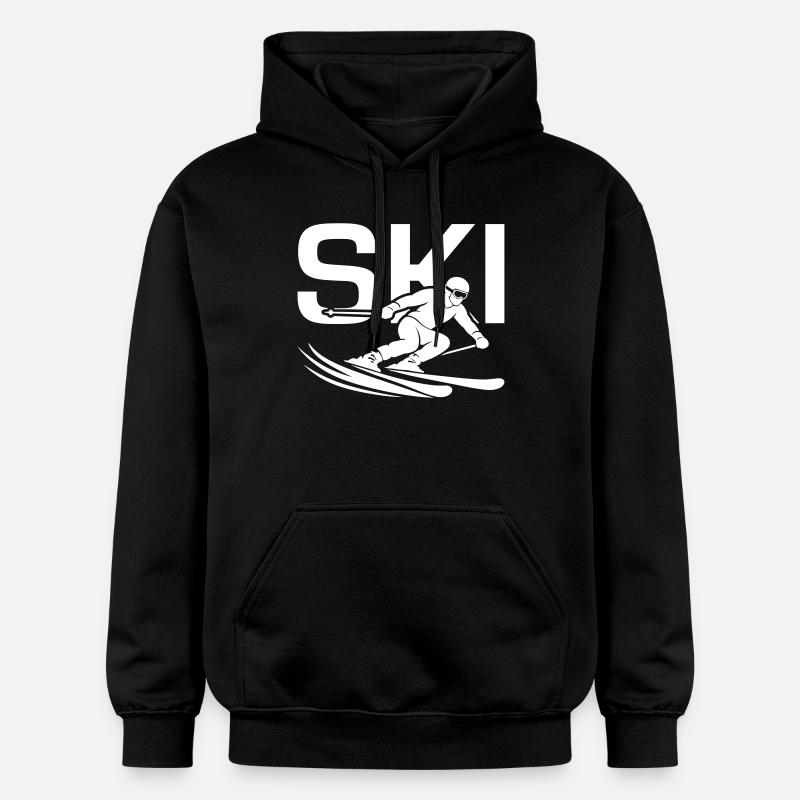 Ski Sport Silhouette - Sweat à capuche Softstyle® Gildan Unisexe - noir