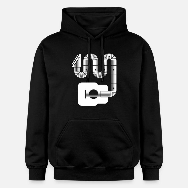 Guitare acoustique abstraite - Sweat à capuche Softstyle® Gildan Unisexe - noir