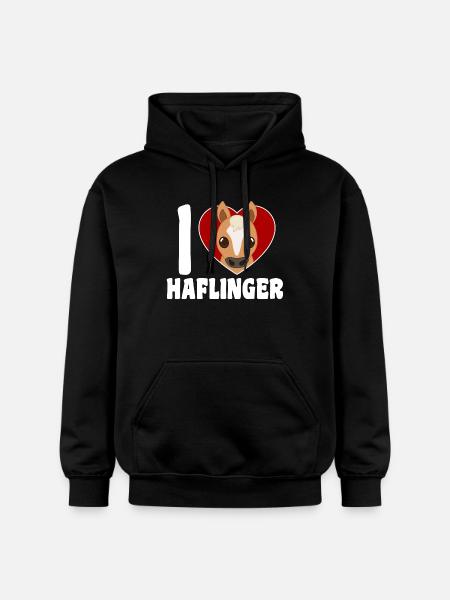 I love Haflinger heart - Gildan Unisex Softstyle® Midweight Hoodie - black